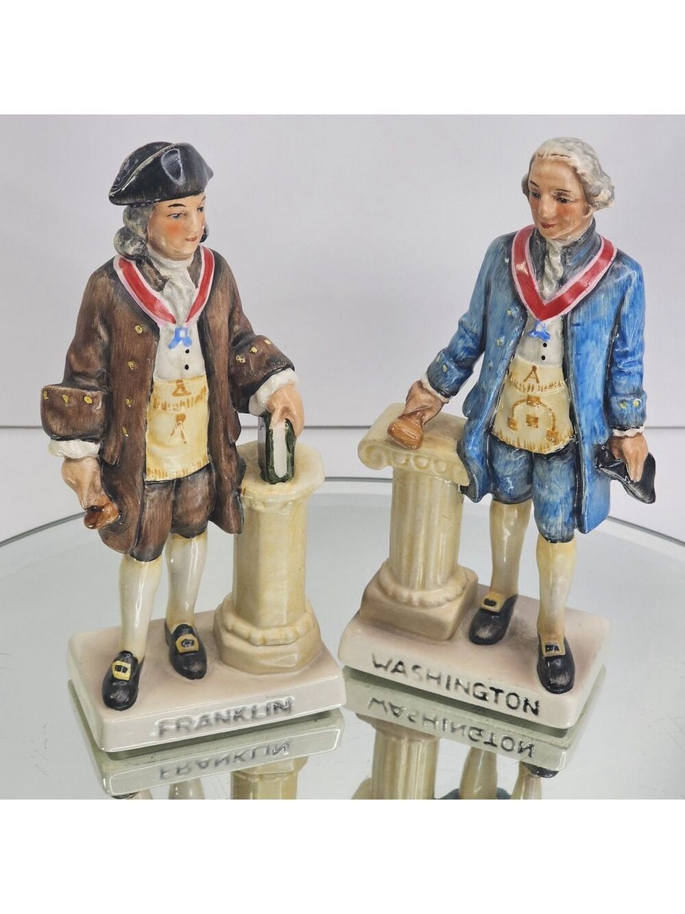 Vintage Goebel W. Germany Benjamin Franklin & George Washington Porcelain Set
